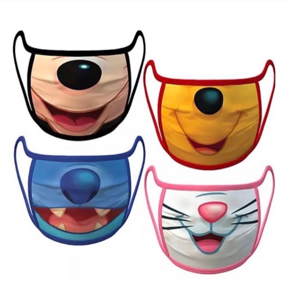 4 Pk. Mask: Mickey, Marie,Stitch & Winnie The Pooh